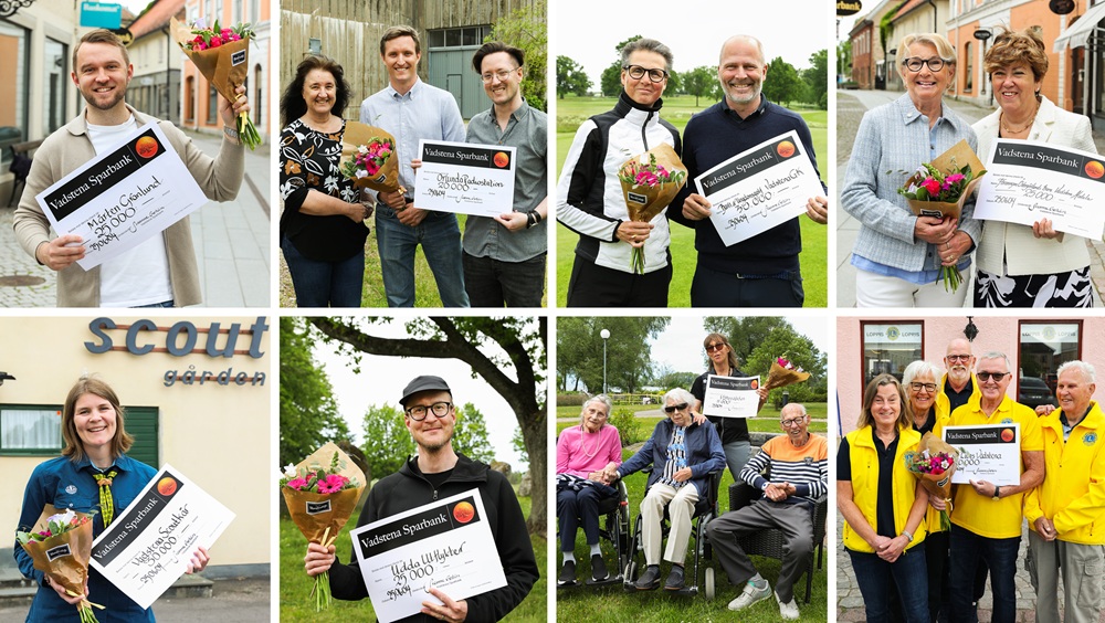 Kollage av glada pristagare