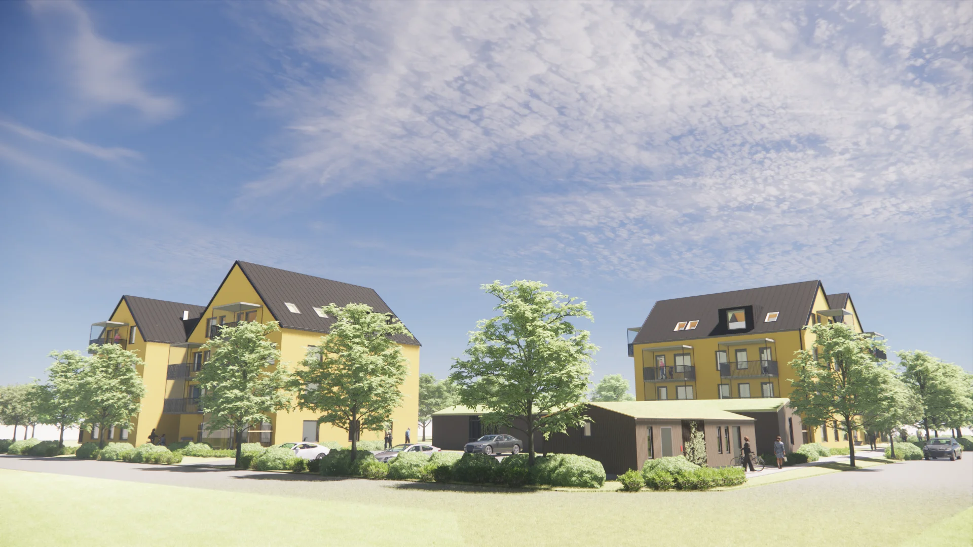 Illustration av nybyggnationen